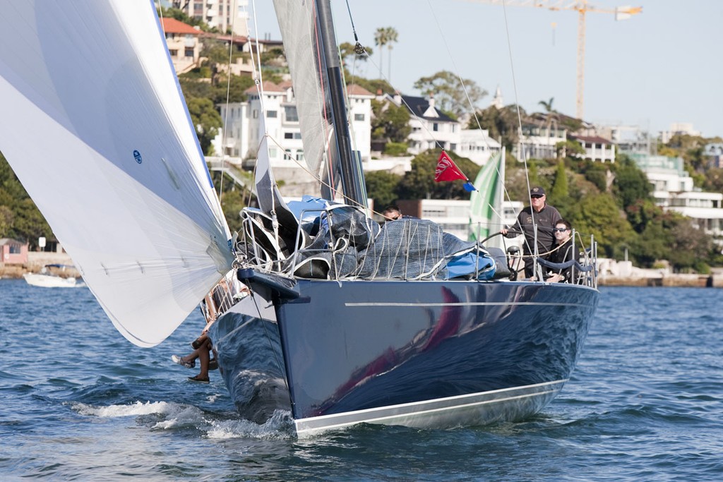 Bob Steel at the helm of Quest - Cabbage Tree Island Yacht Race 2012 © www.SailPix.com.au http://www.SailPix.com.au